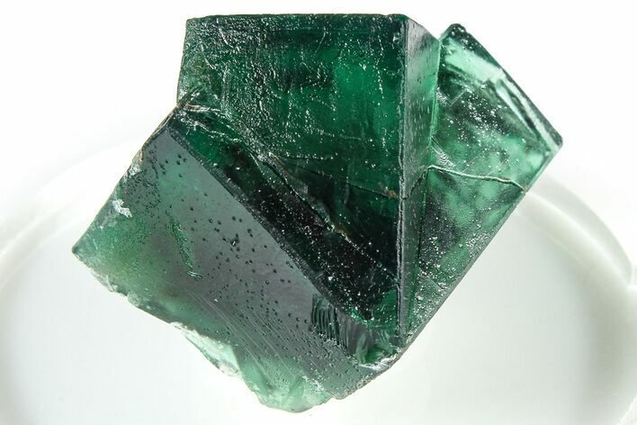 Fluorescent Green Fluorite Twins - Diana Maria Mine, England #379564